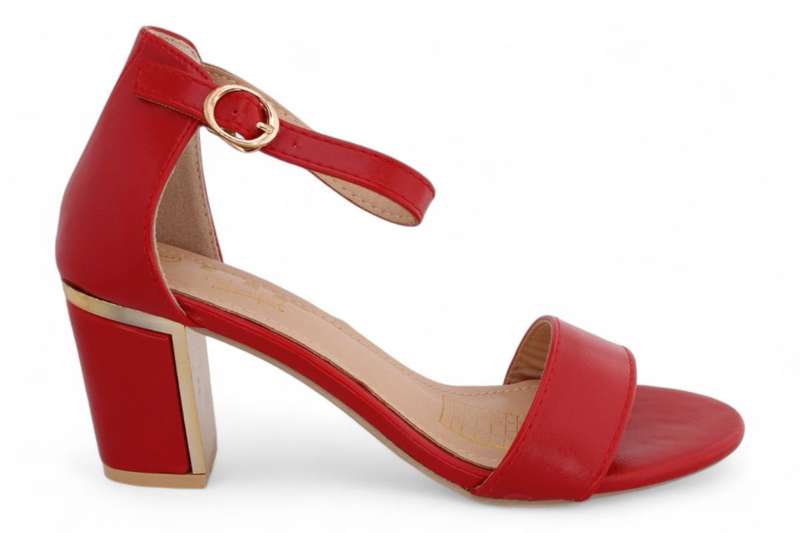 TTP Women PU Block Heel with Open Toe and Ankle Strap JSF103PU