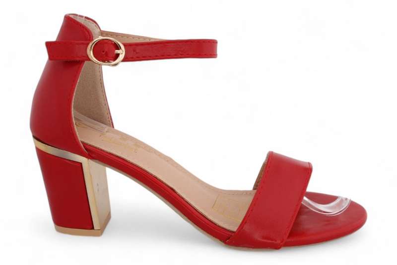 TTP Women PU Block Heel with Open Toe and Ankle Strap JSF103PU