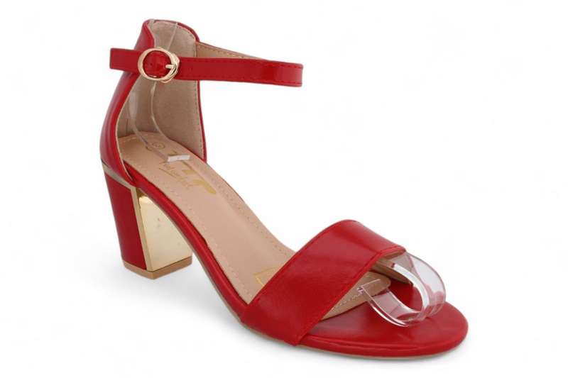 TTP Women PU Block Heel with Open Toe and Ankle Strap JSF103PU