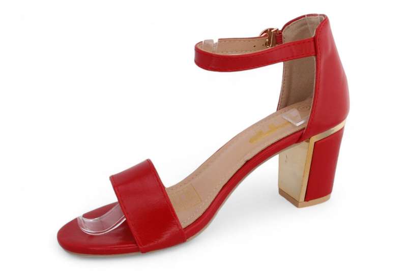 TTP Women PU Block Heel with Open Toe and Ankle Strap JSF103PU