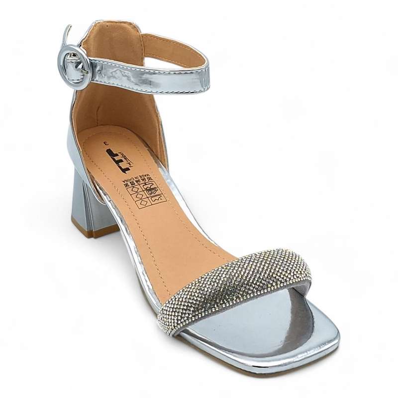 TTP Women Patent Ankle Strap Block Heel Sandals - HT008