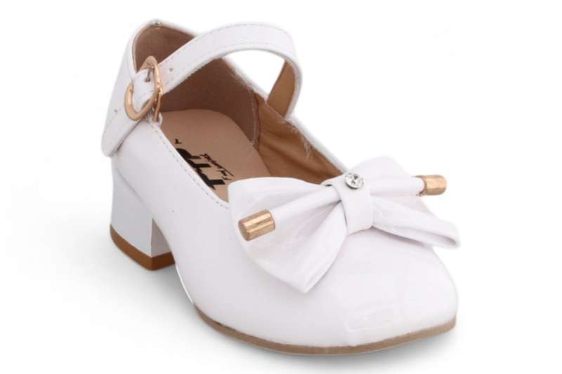 TTP Girls Ankle Strap Heels with Ribbon Decor HT002
