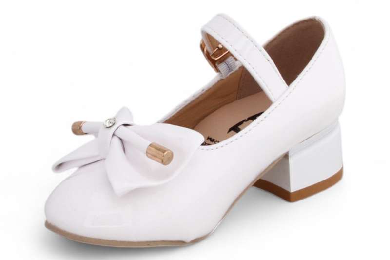 TTP Girls Ankle Strap Heels with Ribbon Decor HT002