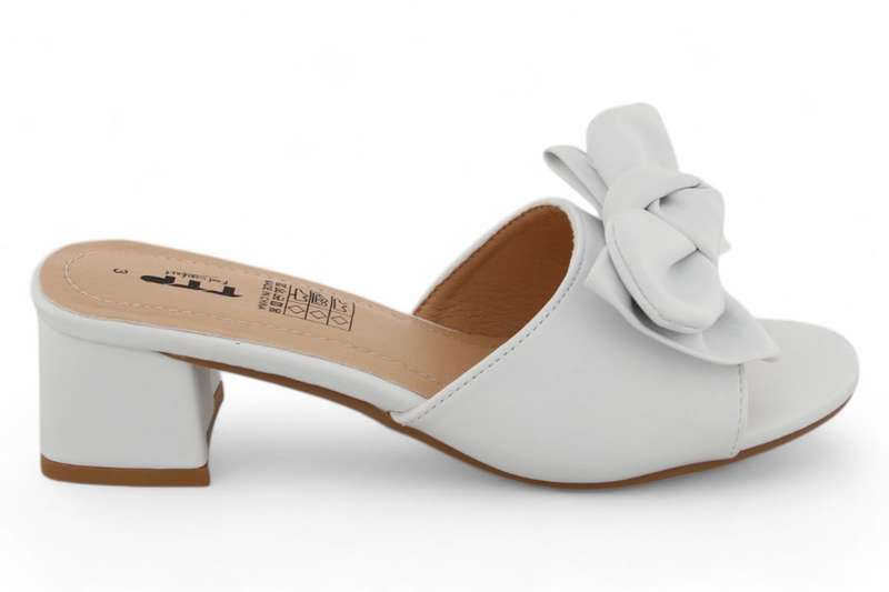 TTP Women Slip On Block Heel Sandals with Ribbon HT010