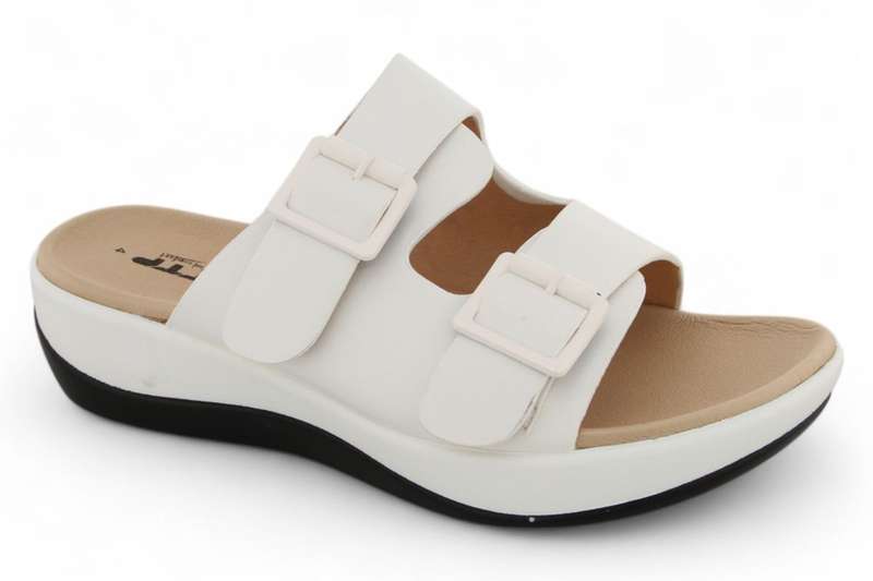 TTP Women PU Dual Buckle Platform Slider HT2207-7