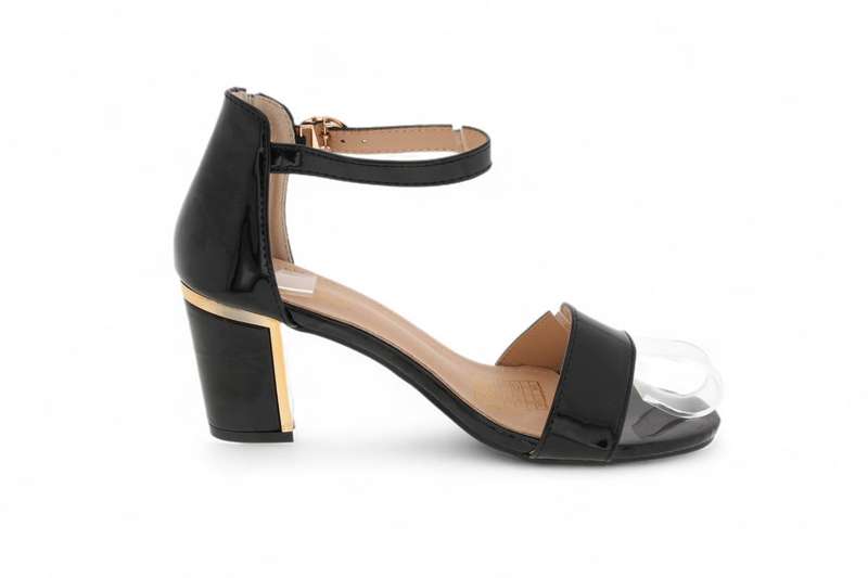 TTP Women Patent PU Block Heels with Ankle Strap JSF103