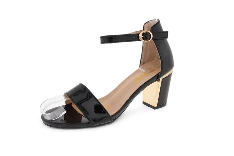 TTP Women Patent PU Block Heels with Ankle Strap JSF103