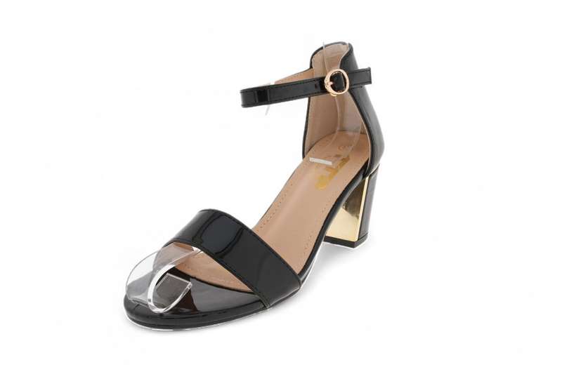 TTP Women Patent PU Block Heels with Ankle Strap JSF103