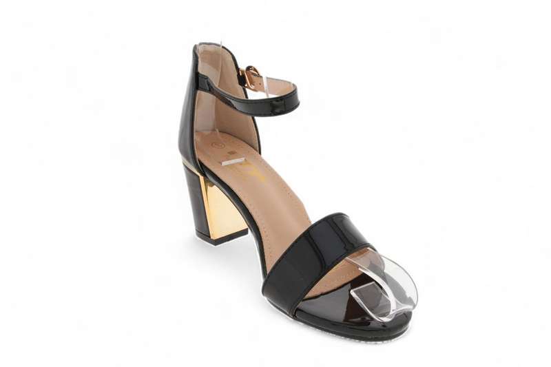 TTP Women Patent PU Block Heels with Ankle Strap JSF103