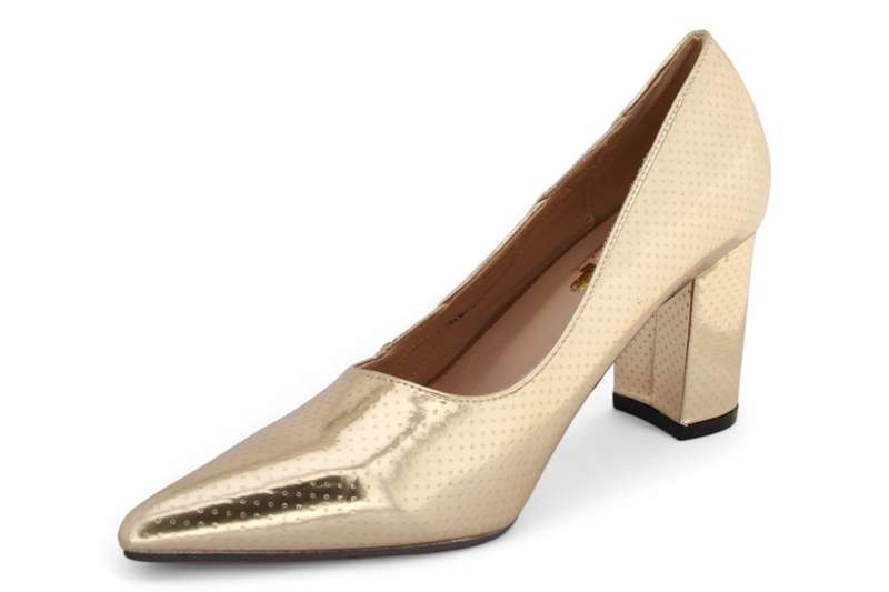 TTP Women Stunning Dotted Patent PU Block Heels JSF108