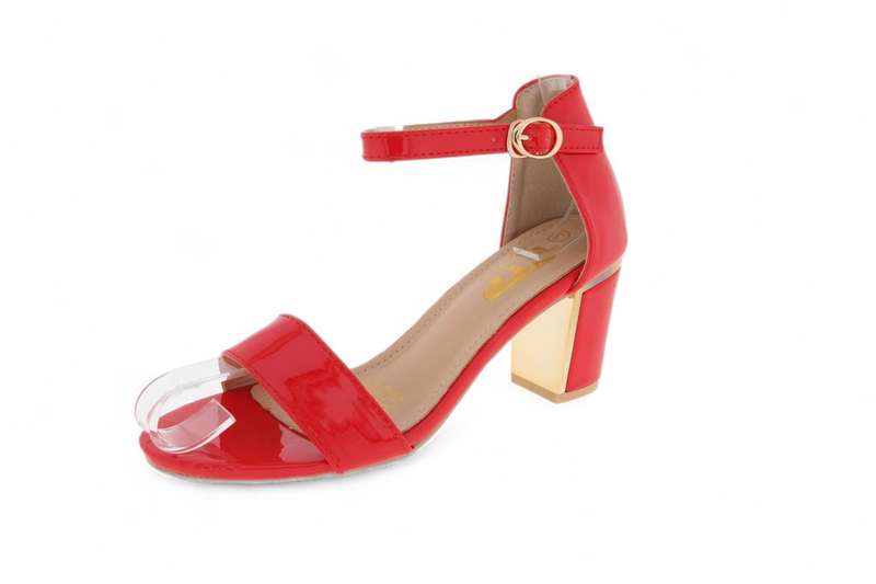 TTP Women Patent PU Block Heels with Ankle Strap JSF103