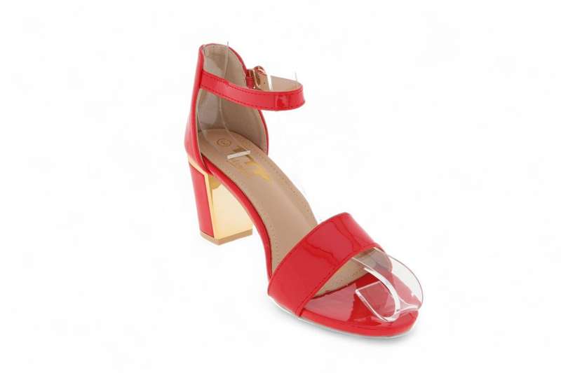 TTP Women Patent PU Block Heels with Ankle Strap JSF103