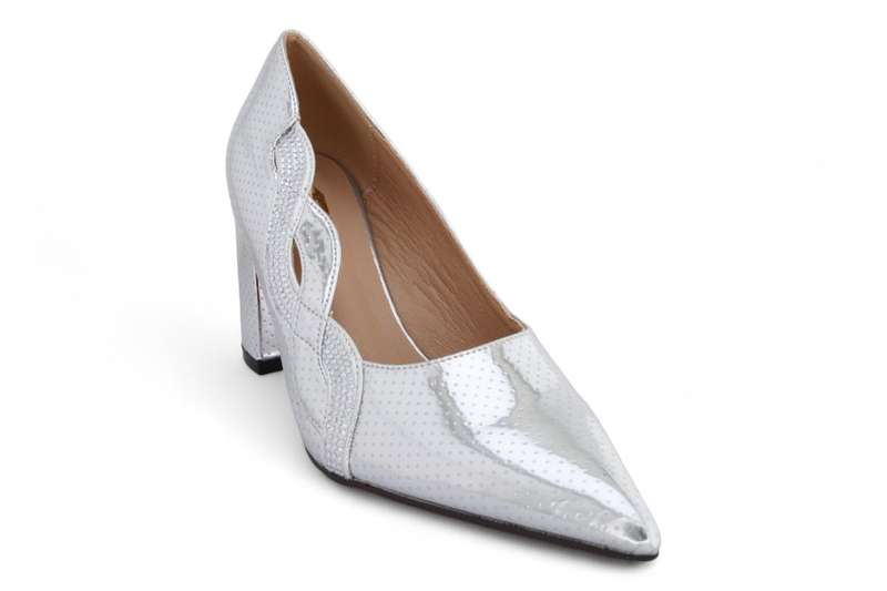 TTP Women Stunning Dotted Patent PU Block Heels JSF108