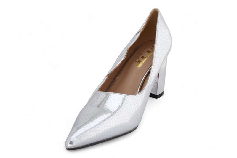 TTP Women Stunning Dotted Patent PU Block Heels JSF108