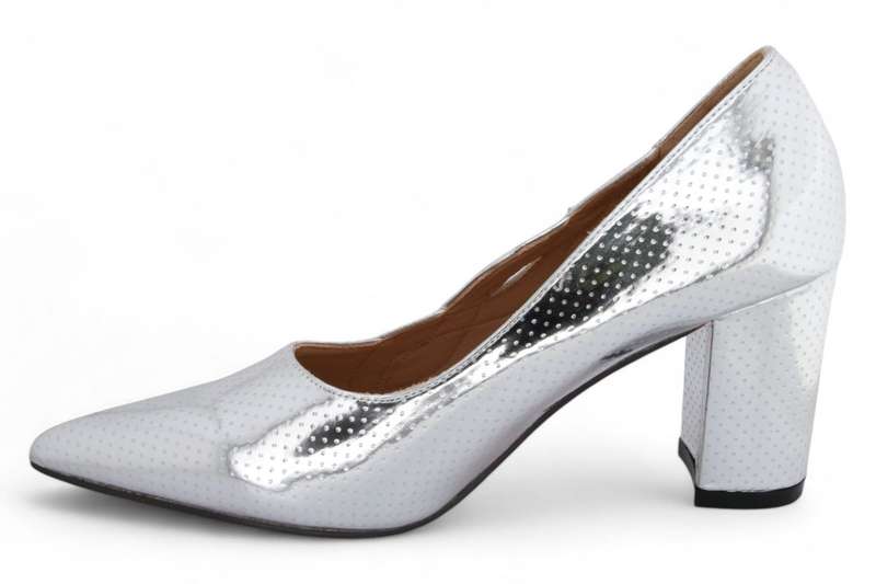TTP Women Stunning Dotted Patent PU Block Heels JSF108