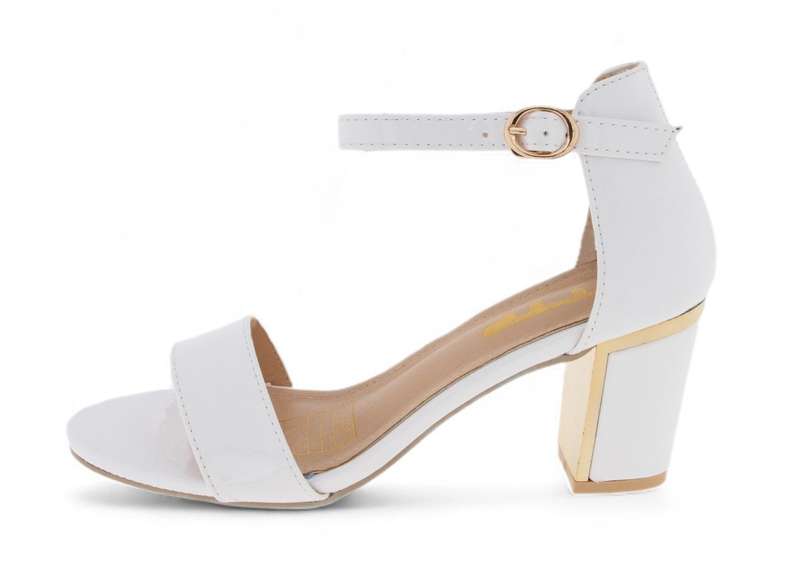 TTP Women Patent PU Block Heels with Ankle Strap JSF103