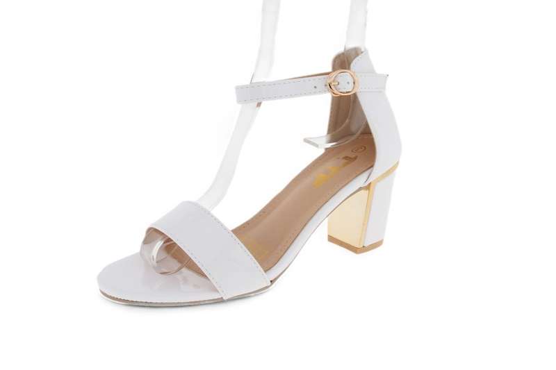 TTP Women Patent PU Block Heels with Ankle Strap JSF103