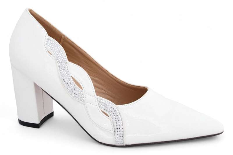 TTP Women Stunning Dotted Patent PU Block Heels JSF108