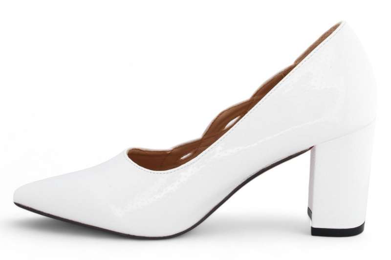 TTP Women Stunning Dotted Patent PU Block Heels JSF108