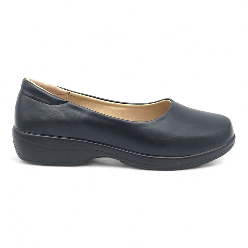 TTP Women Black Round Toe Slip On HT240419