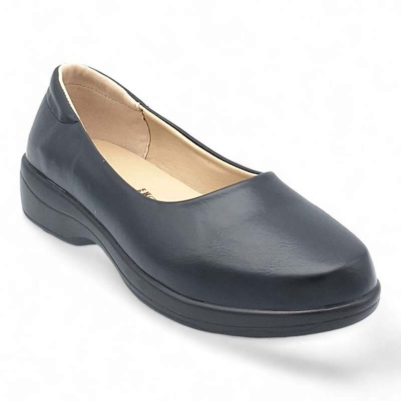 TTP Women Black Round Toe Slip On HT240419
