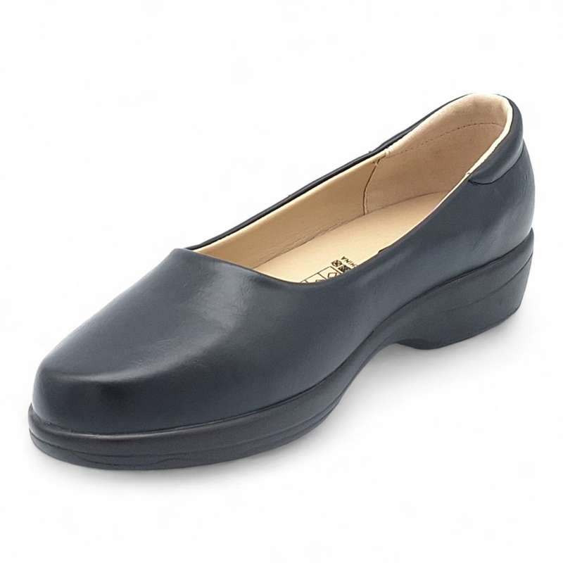 TTP Women Black Round Toe Slip On HT240419