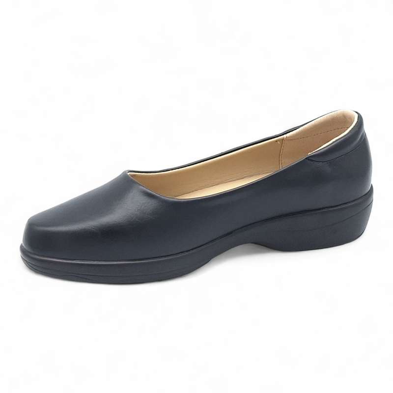 TTP Women Black Round Toe Slip On HT240419