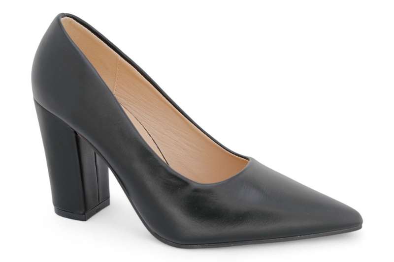 TTP Women PU Point Toe Slip On High Block Heels JSF111