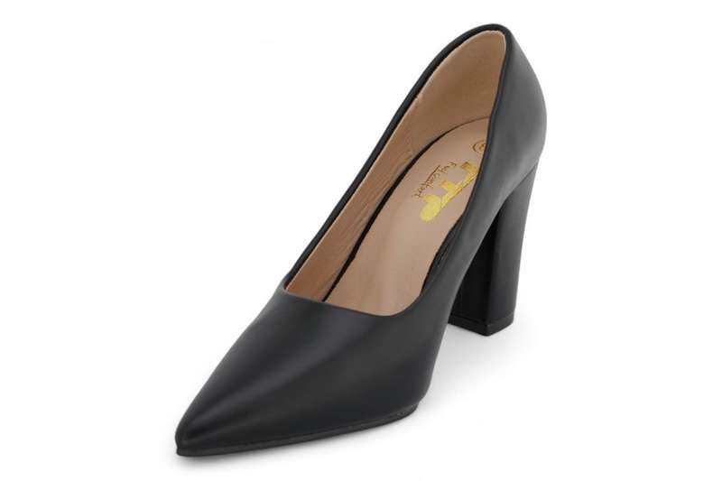 TTP Women PU Point Toe Slip On High Block Heels JSF111