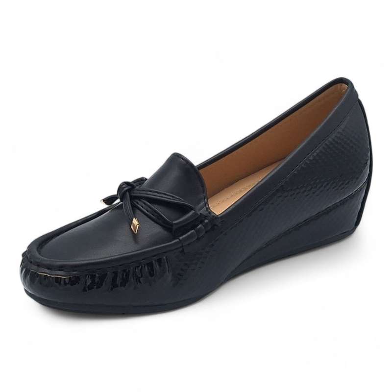 TTP Women Round Toe Wedge Heel Loafers JSF126