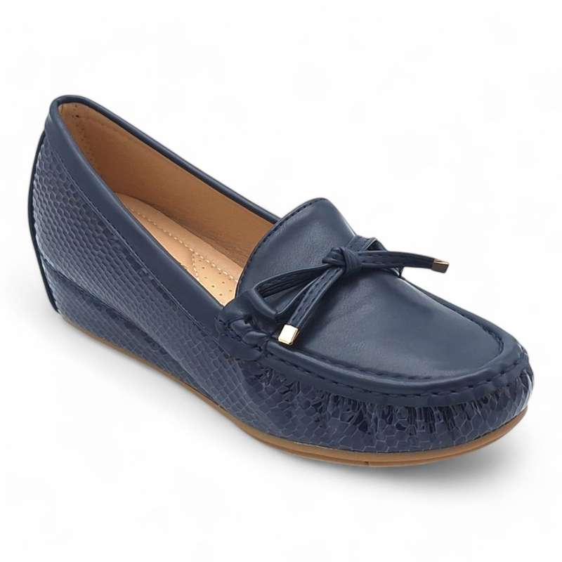 TTP Women Round Toe Wedge Heel Loafers JSF126