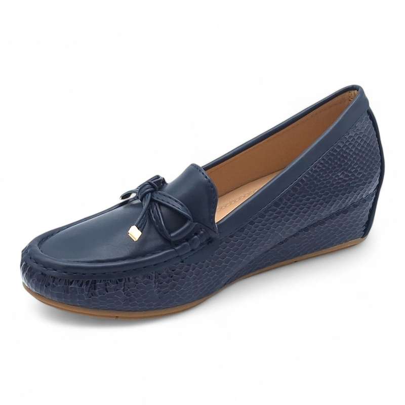 TTP Women Round Toe Wedge Heel Loafers JSF126