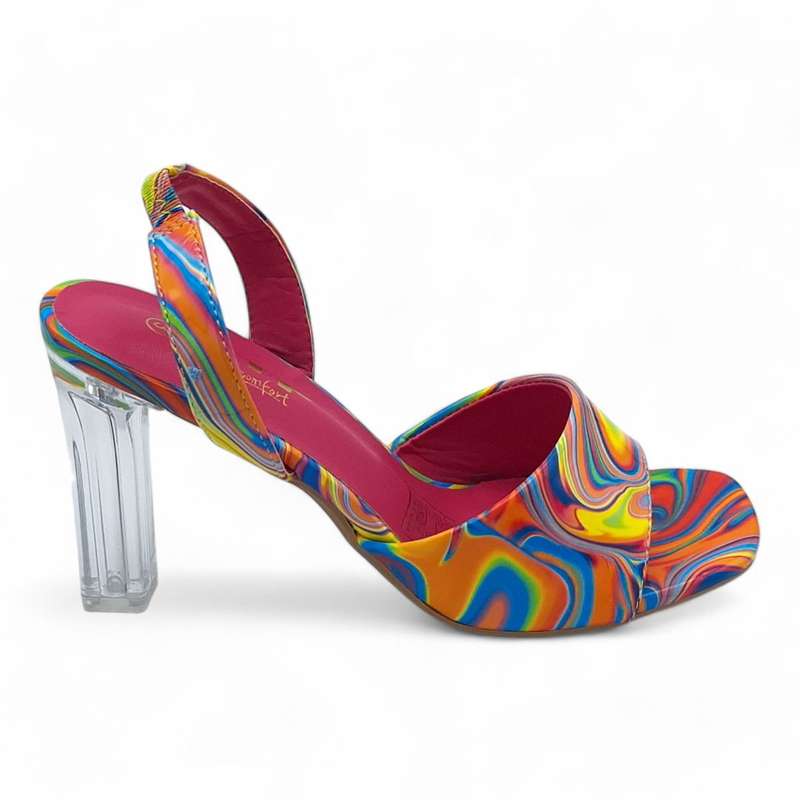 TTP Women Classic Elasticated Slingback Block Heel Sandal JSF128