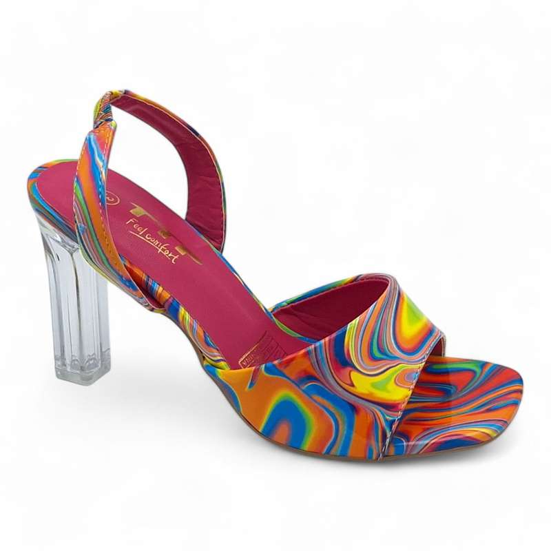 TTP Women Classic Elasticated Slingback Block Heel Sandal JSF128