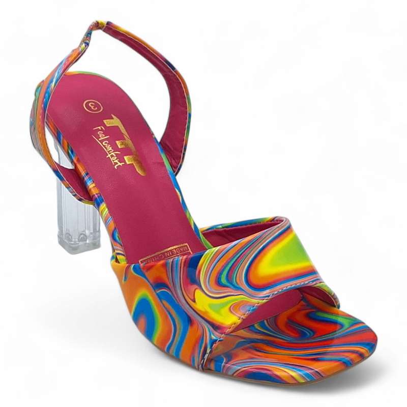 TTP Women Classic Elasticated Slingback Block Heel Sandal JSF128