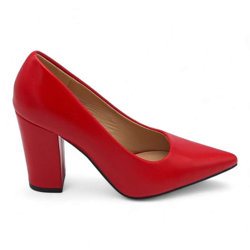 TTP Women PU Point Toe Slip On High Block Heels JSF111