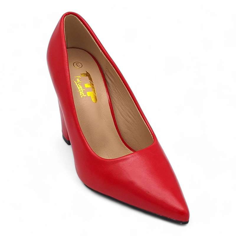 TTP Women PU Point Toe Slip On High Block Heels JSF111