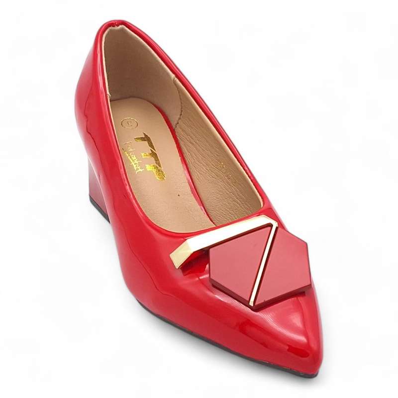 TTP Women Patent PU Block Heel Courts JSF117