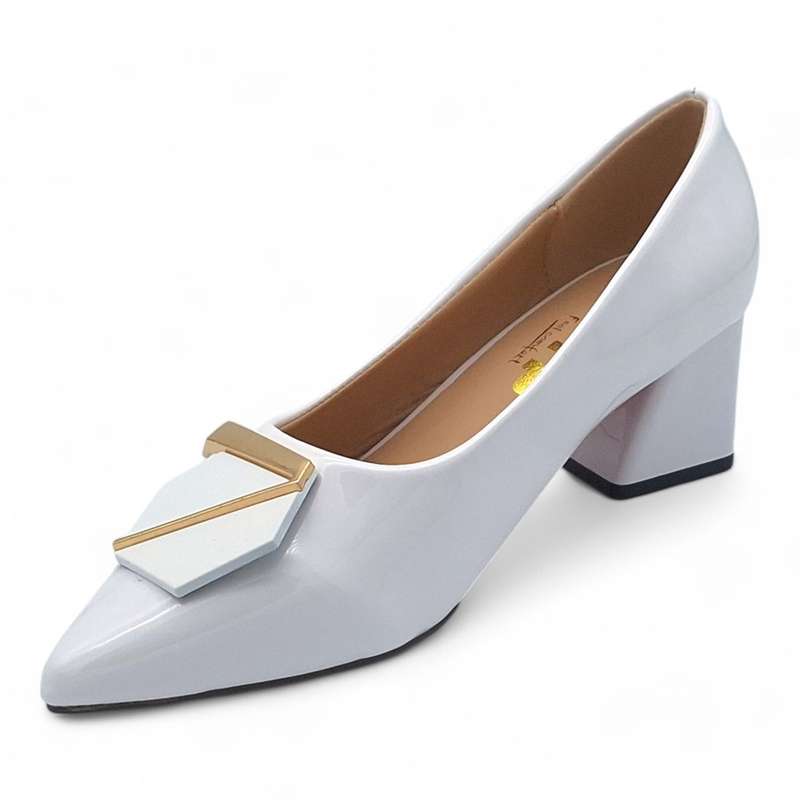 TTP Women Patent PU Block Heel Courts JSF117