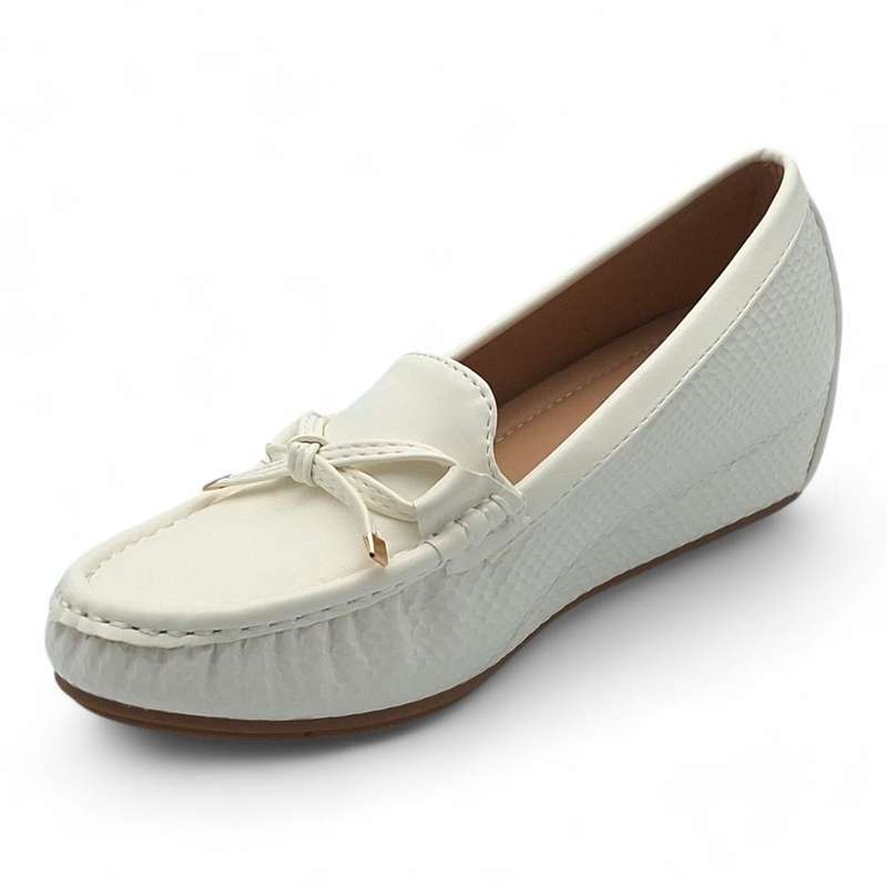 TTP Women Round Toe Wedge Heel Loafers JSF126