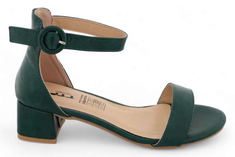 TTP Women Classic PU Block Heel Sandals with Ankle Strap HT240625-2