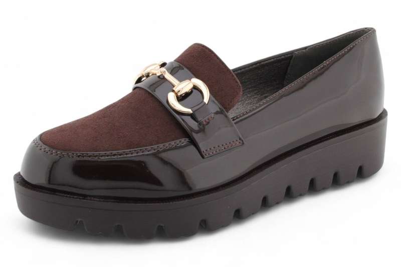 TTP Women Platform Round Toe Loafers with Link Decor HT2422-5