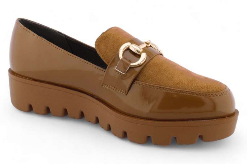 TTP Women Platform Round Toe Loafers with Link Decor HT2422-5