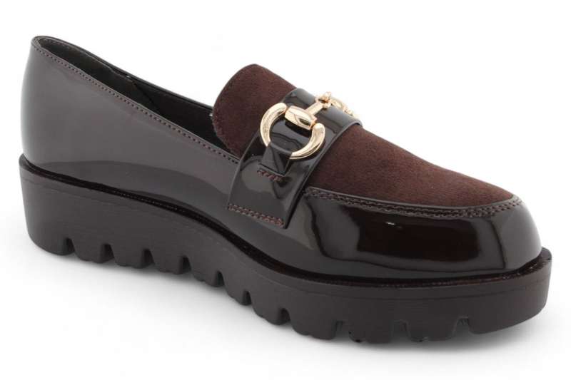 TTP Women Platform Round Toe Loafers with Link Decor HT2422-5