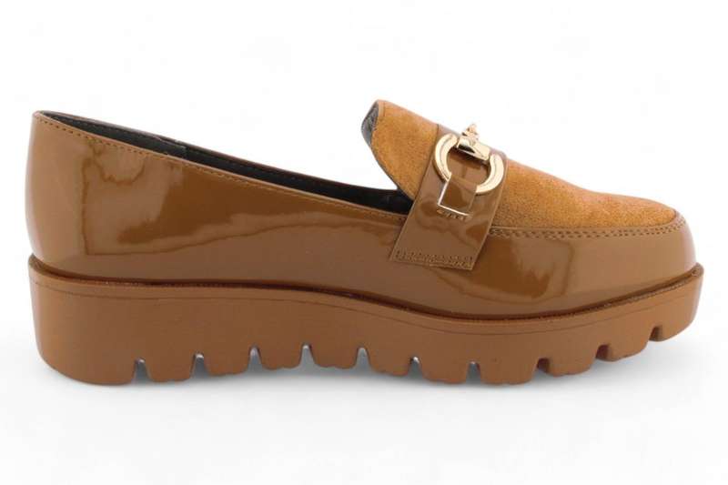 TTP Women Platform Round Toe Loafers with Link Decor HT2422-5