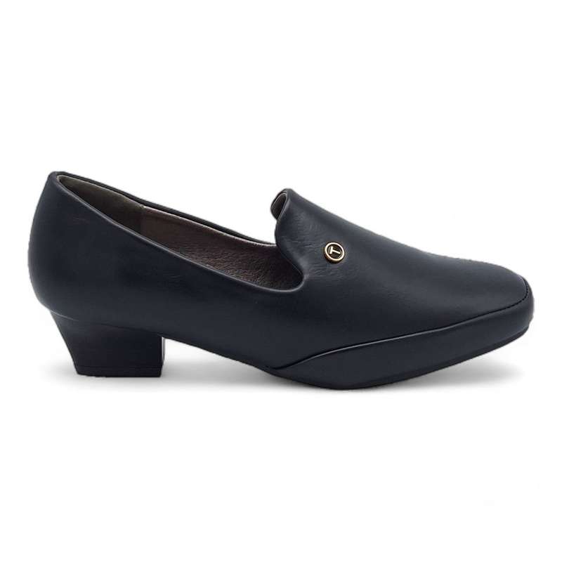 TTP Women Black PU Square Toe Block Heels HT727-5