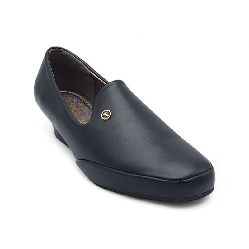TTP Women Black PU Square Toe Block Heels HT727-5