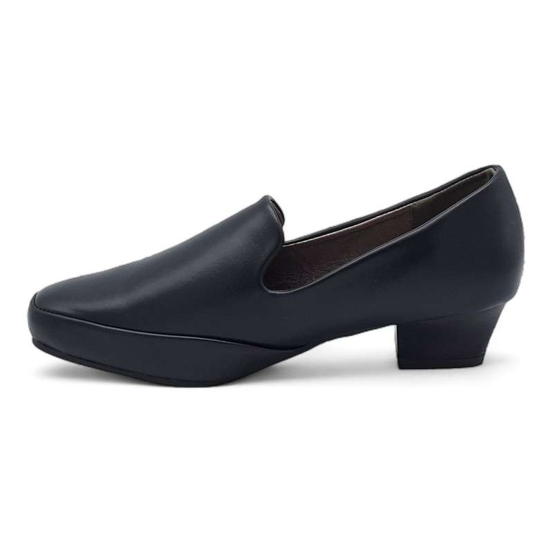 TTP Women Black PU Square Toe Block Heels HT727-5