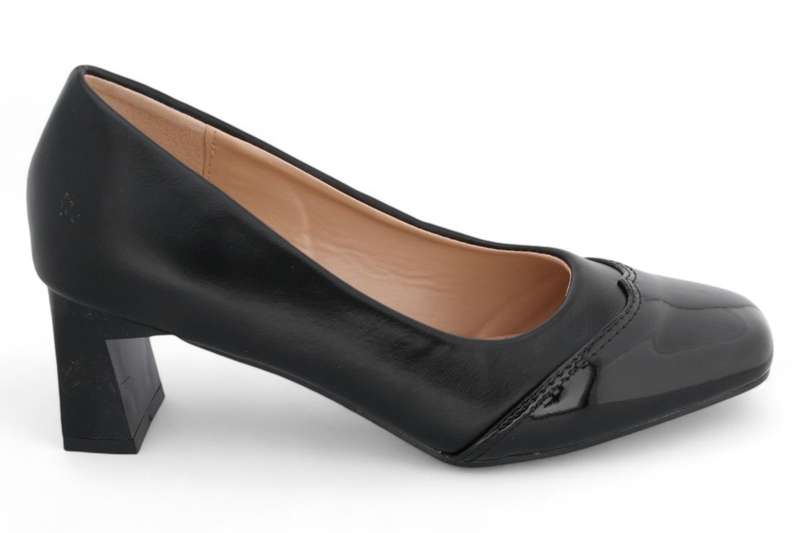 TTP Women PU Rectangular Flare Block Heel with Wingtip JSF101