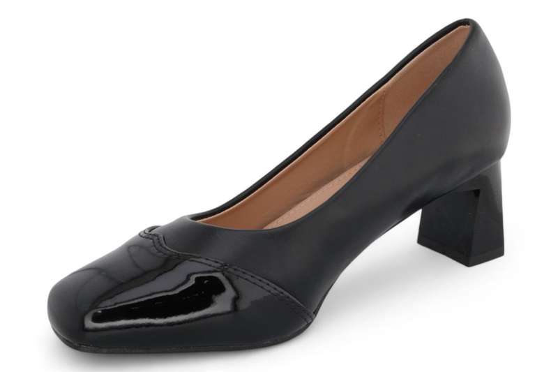 TTP Women PU Rectangular Flare Block Heel with Wingtip JSF101
